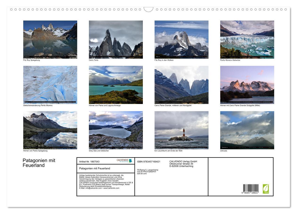 Bild: 9783457169421 | Patagonien mit Feuerland (Wandkalender 2025 DIN A2 quer), CALVENDO...