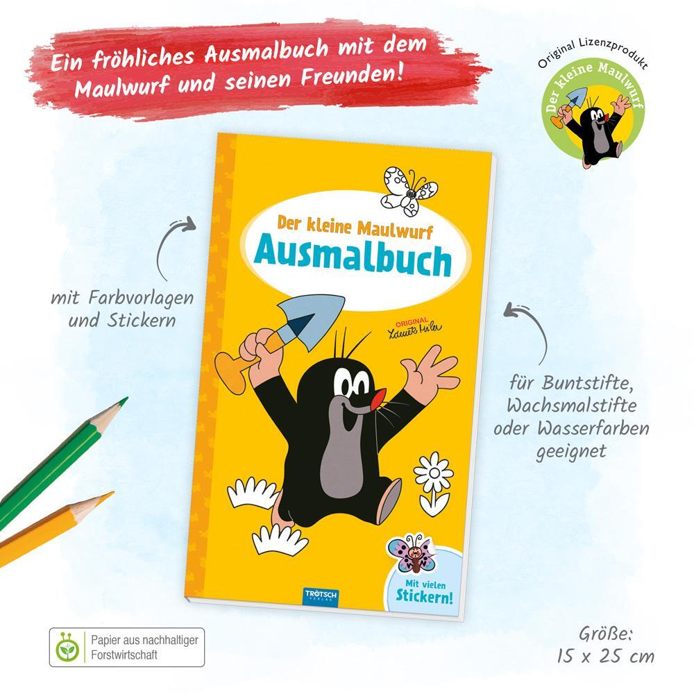 Bild: 9783988022929 | Trötsch Der kleine Maulwurf Ausmalbuch mit Stickern | KG | Taschenbuch