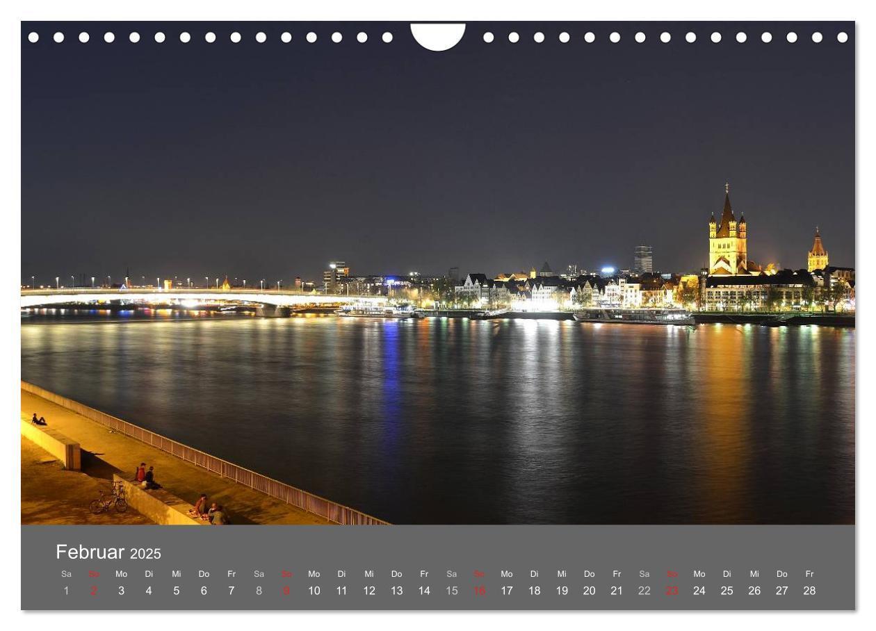 Bild: 9783435690039 | KÖLN BEI NACHT (Wandkalender 2025 DIN A4 quer), CALVENDO...