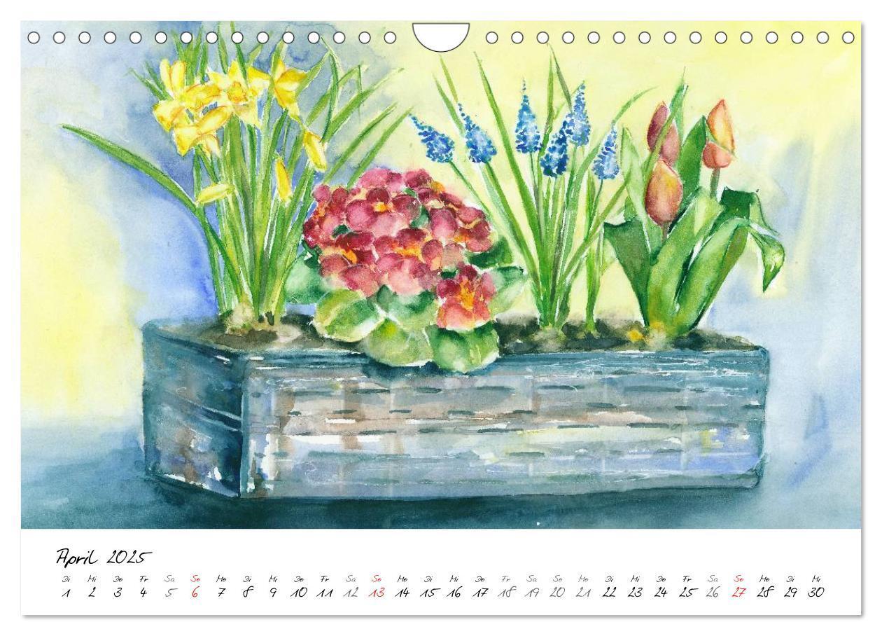 Bild: 9783435502851 | Blumen Blüten Aquarelle (Wandkalender 2025 DIN A4 quer), CALVENDO...