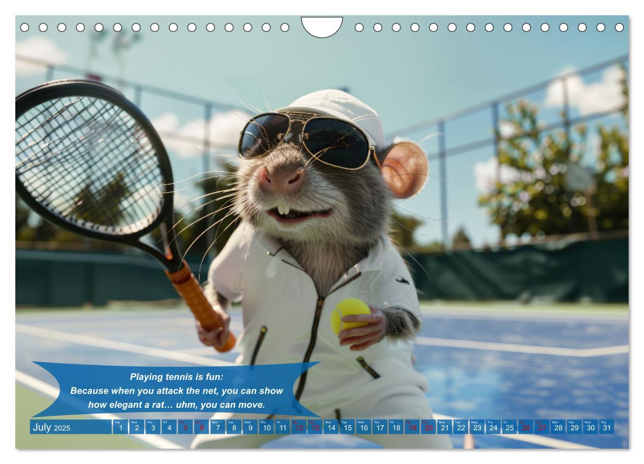 Bild: 9781325989416 | Funny animals as tennis players (Wall Calendar 2025 DIN A4...