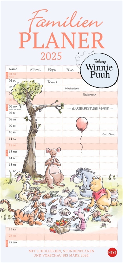 Cover: 9783756407750 | Winnie Puuh Familienplaner 2025 | Kalender | Spiralbindung | 15 S.