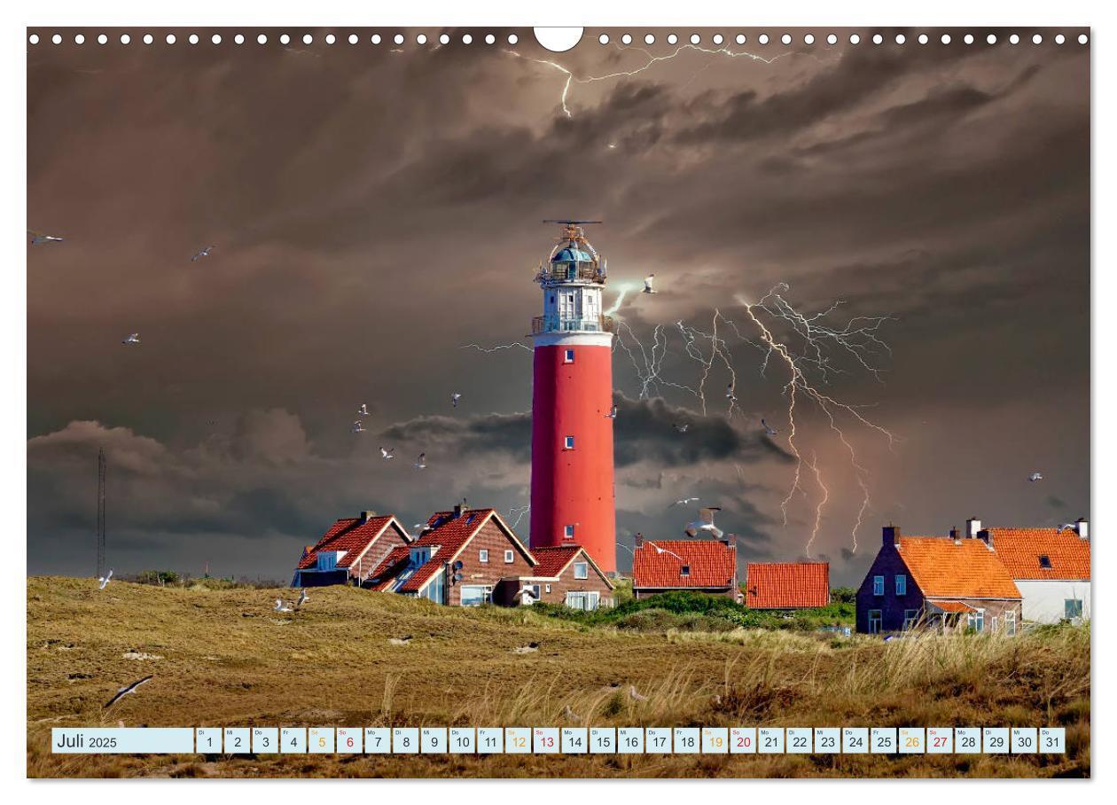 Bild: 9783435147274 | Leuchtturm Gewitter (Wandkalender 2025 DIN A3 quer), CALVENDO...