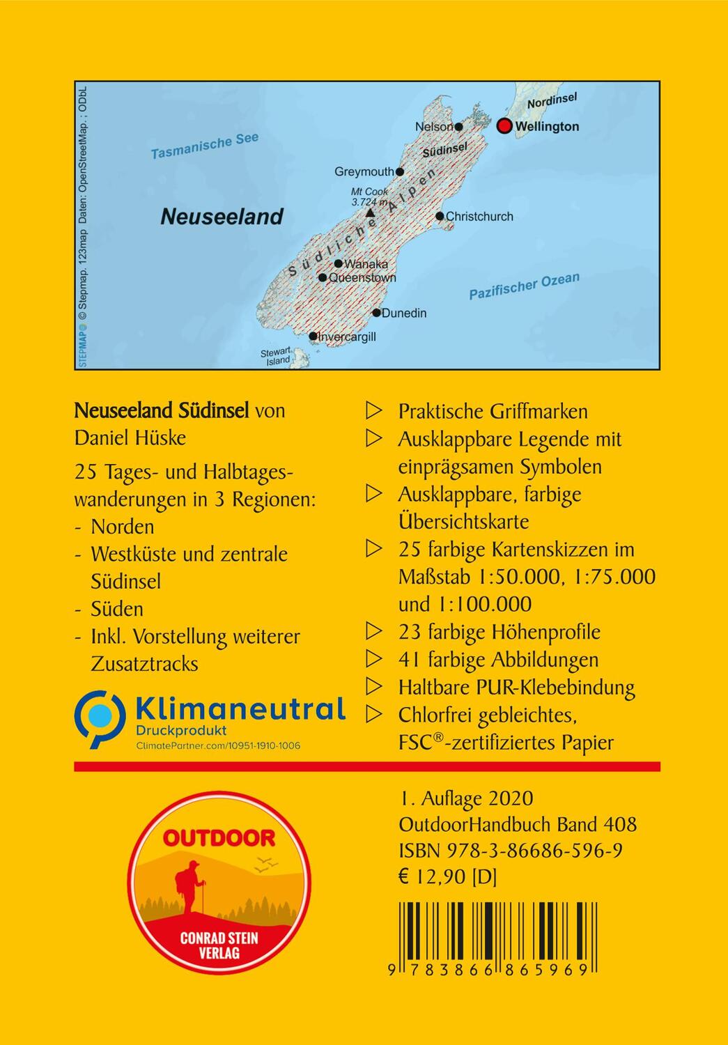 Rückseite: 9783866865969 | Neuseeland Südinsel | Daniel Hüske | Taschenbuch | Outdoor Regional