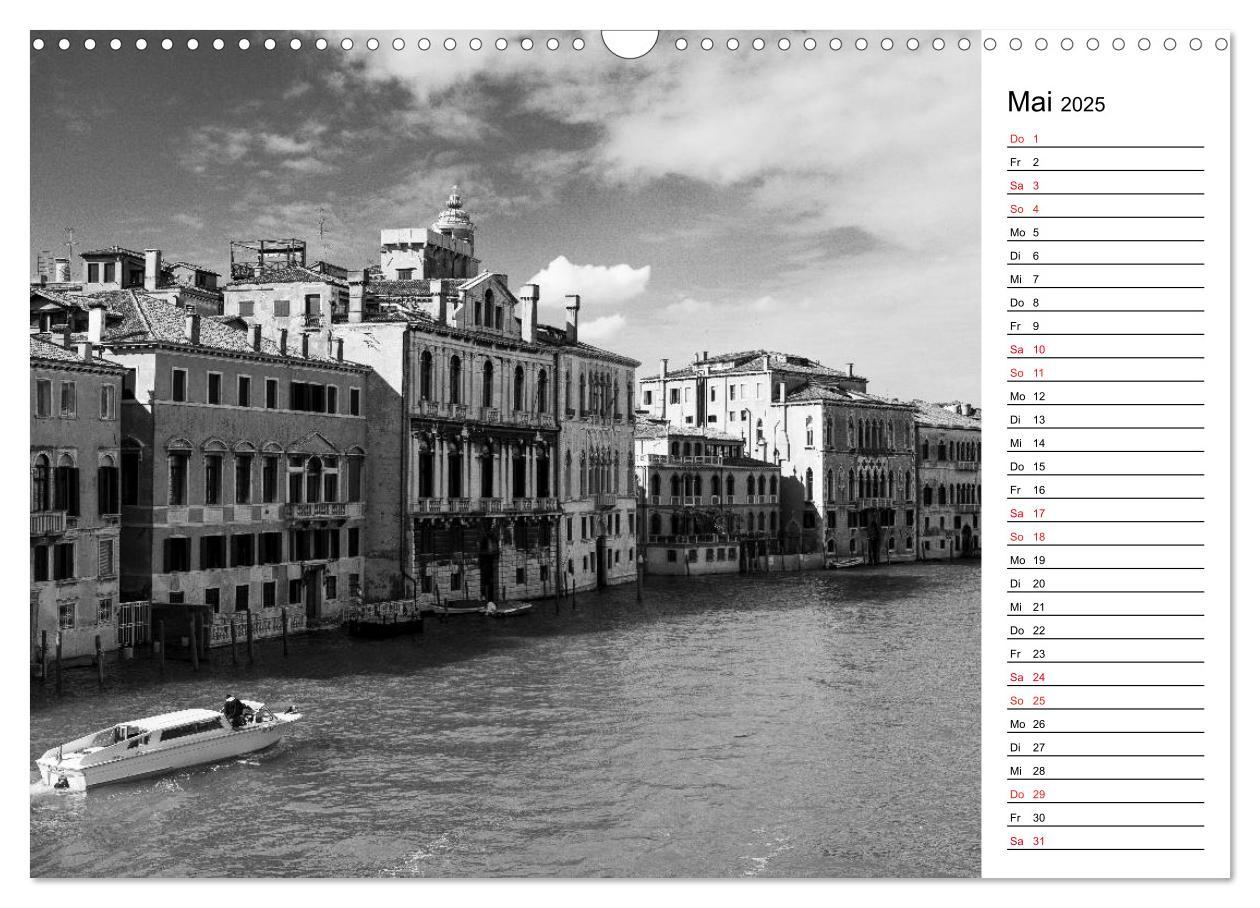 Bild: 9783435532735 | Venedig schwarz-weiß (Wandkalender 2025 DIN A3 quer), CALVENDO...