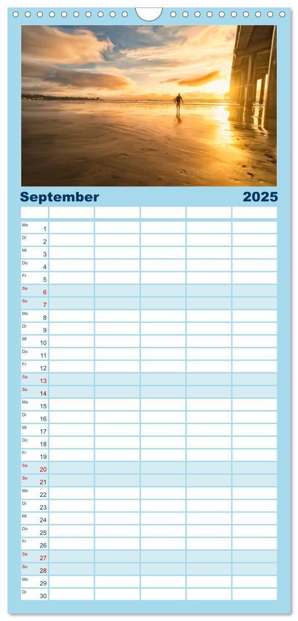 Bild: 9783457122884 | Familienplaner 2025 - Surfen - so cool mit 5 Spalten (Wandkalender,...