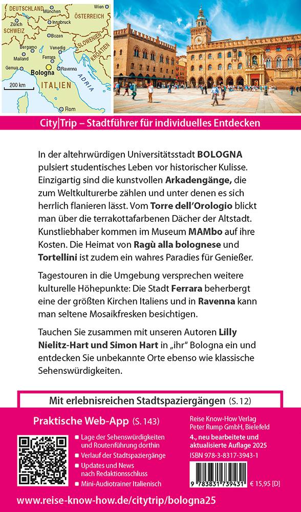 Rückseite: 9783831739431 | Reise Know-How CityTrip Bologna | Lilly Nielitz-Hart (u. a.) | Buch