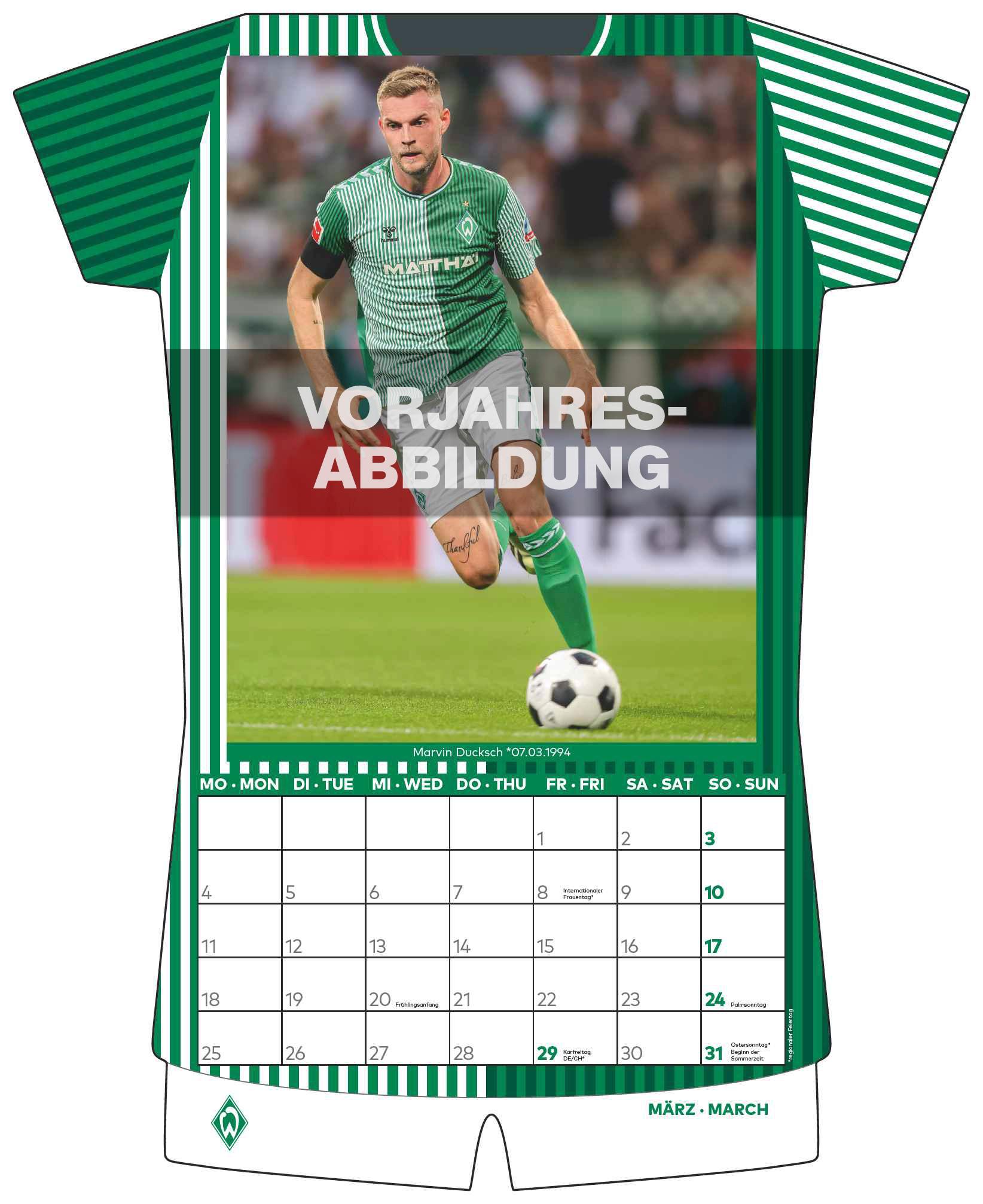 Bild: 4002725994509 | Werder Bremen 2025 - Trikotkalender - Fan-Kalender -...