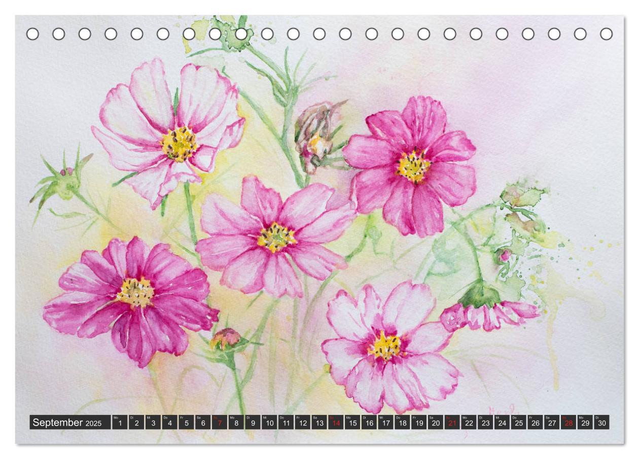 Bild: 9783435311460 | Blumenbilder in Aquarell (Tischkalender 2025 DIN A5 quer), CALVENDO...