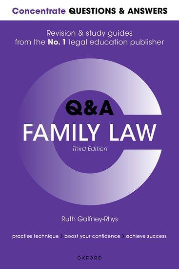 Cover: 9780192897220 | Concentrate Questions and Answers Family Law | Ruth Gaffney-Rhys