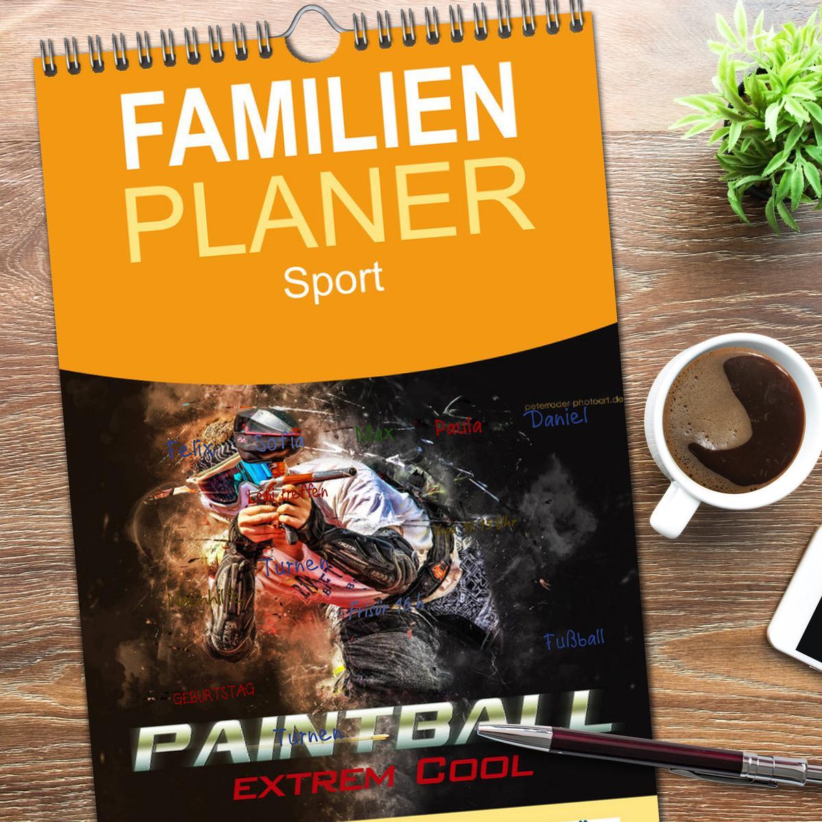 Bild: 9783457107805 | Familienplaner 2025 - Paintball - extrem cool mit 5 Spalten...