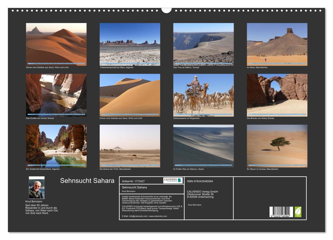 Bild: 9783435485994 | Sehnsucht Sahara (Wandkalender 2025 DIN A2 quer), CALVENDO...