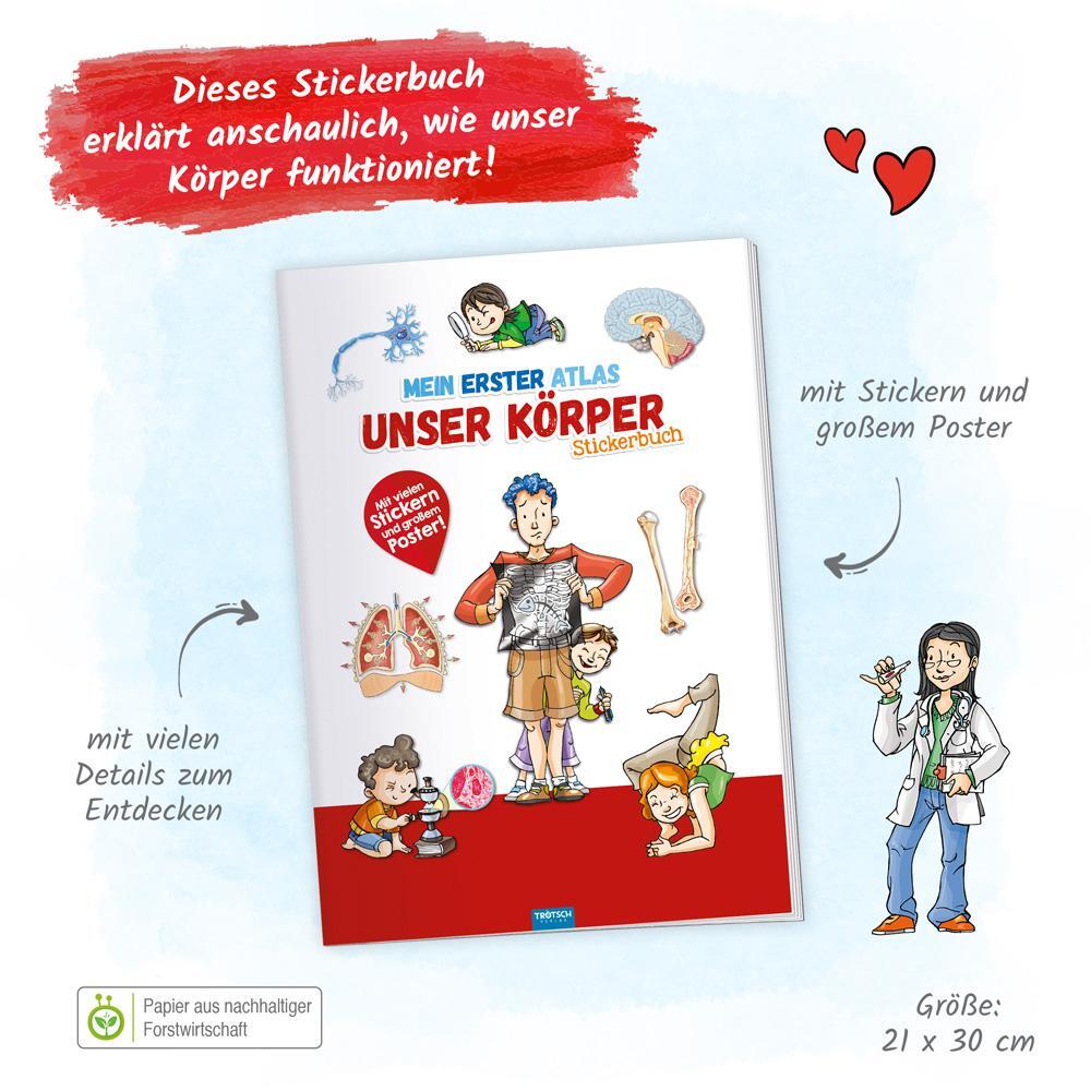 Bild: 9783988022868 | Trötsch Stickerbuch Mein erster Atlas Unser Körper | KG | Taschenbuch