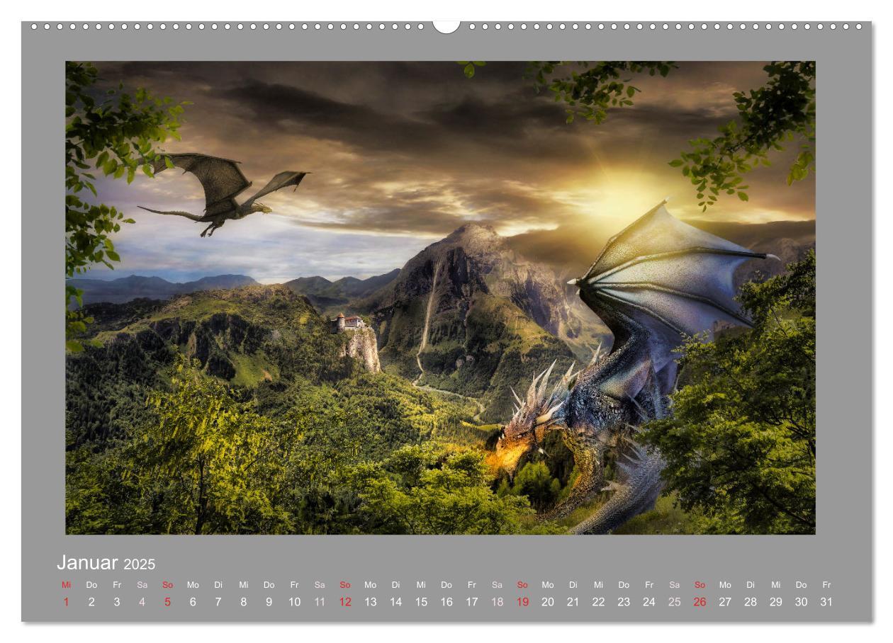 Bild: 9783435092444 | Land der Drachen (Wandkalender 2025 DIN A2 quer), CALVENDO...