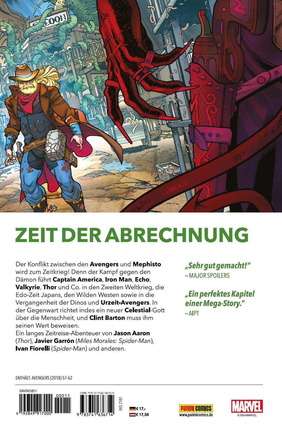 Rückseite: 9783741636714 | Avengers - Neustart | Bd. 11: Verschollen in der Zeit | Aaron (u. a.)