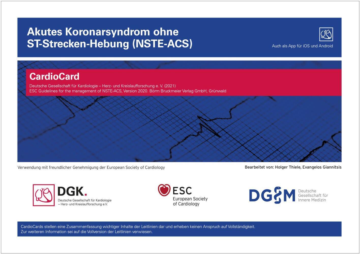 Cover: 9783898626682 | Akutes Koronarsyndrom ohne ST-Strecken-Hebung (NSTE-ACS) | CardioCard