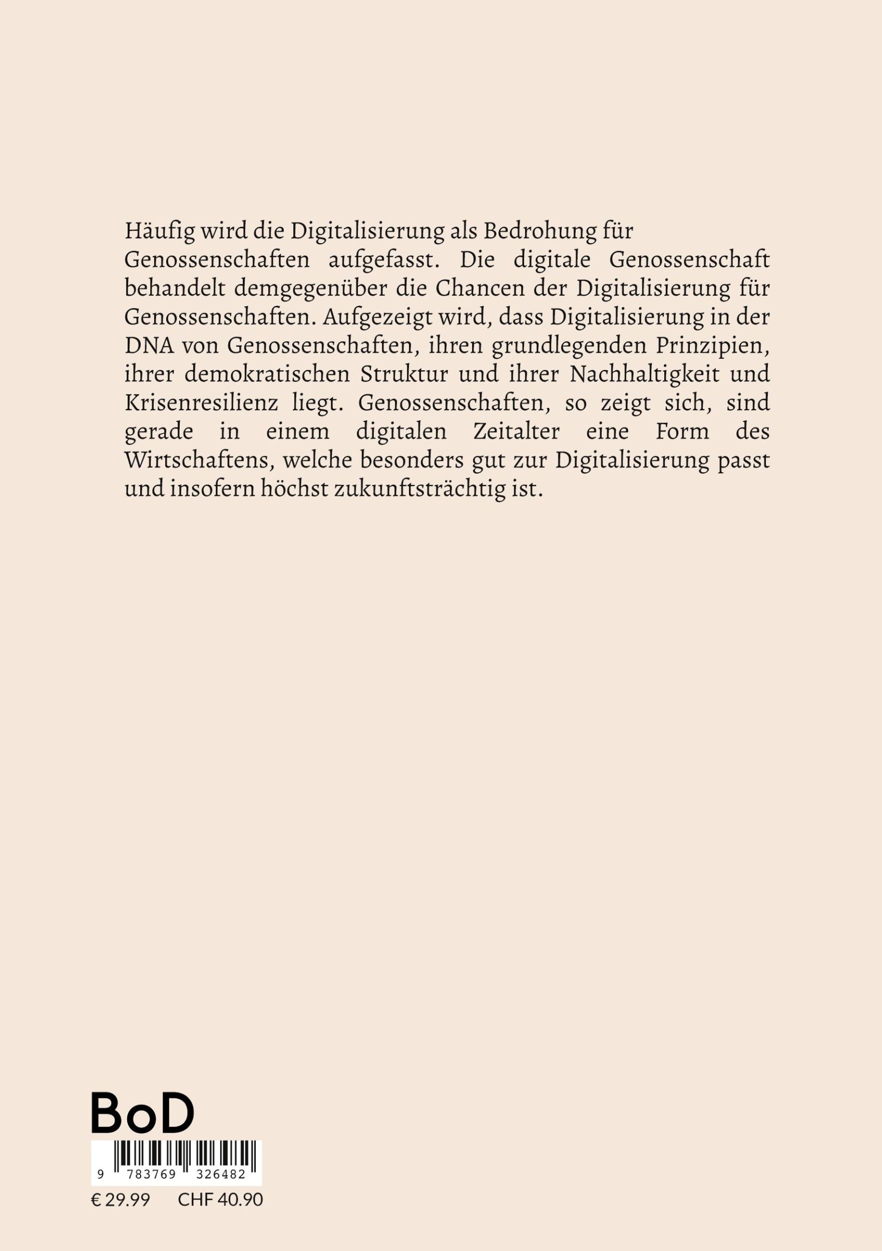 Rückseite: 9783769326482 | Die digitale Genossenschaft | Markus Grottke (u. a.) | Buch | 96 S.