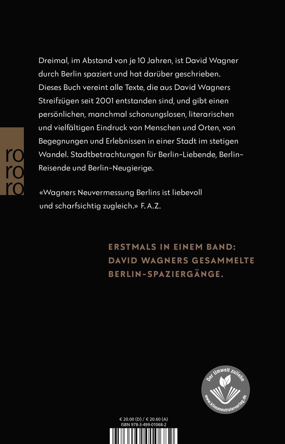 Rückseite: 9783499010682 | Ich geh' so gern durch diese Stadt | Die Berlin-Geschichten | Wagner