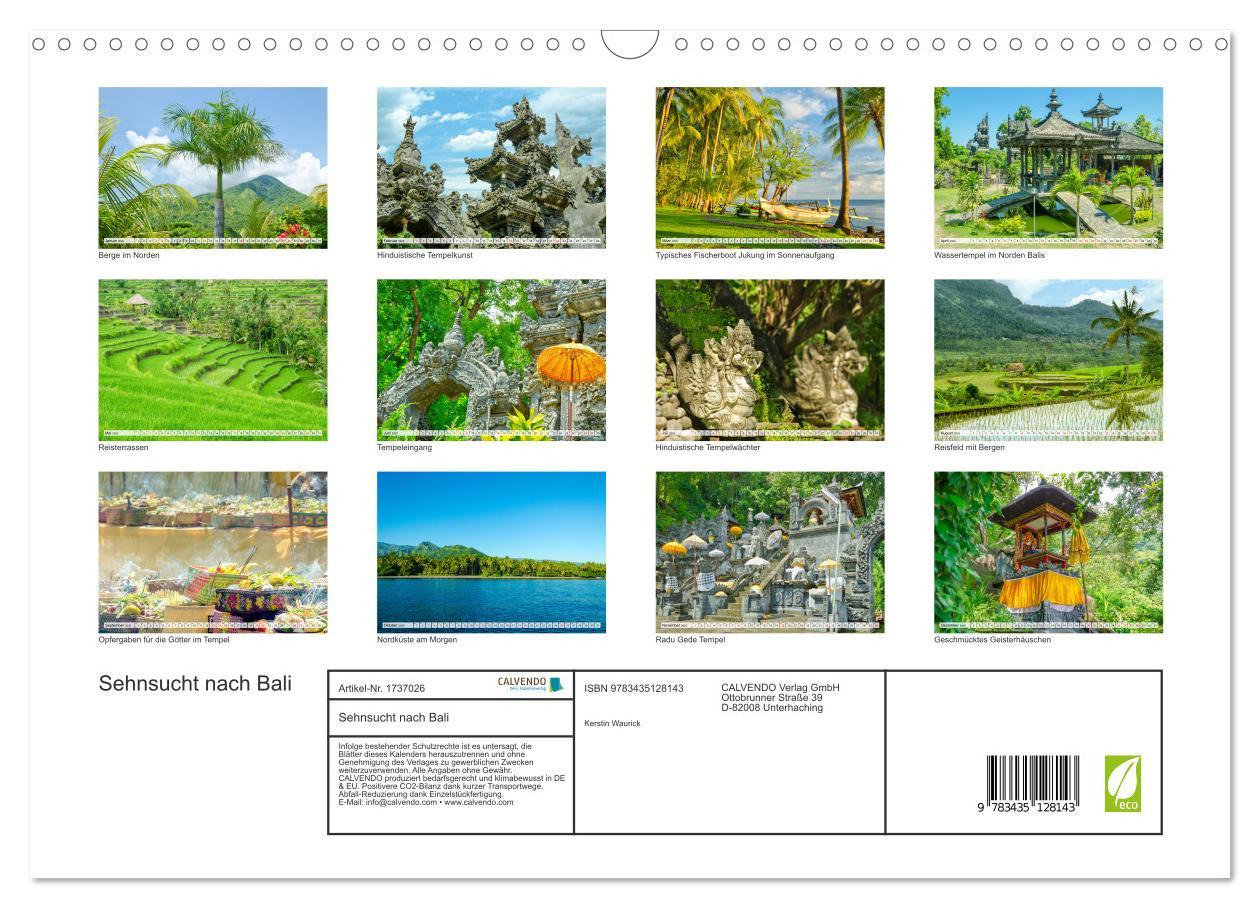 Bild: 9783435128143 | Sehnsucht nach Bali (Wandkalender 2025 DIN A3 quer), CALVENDO...