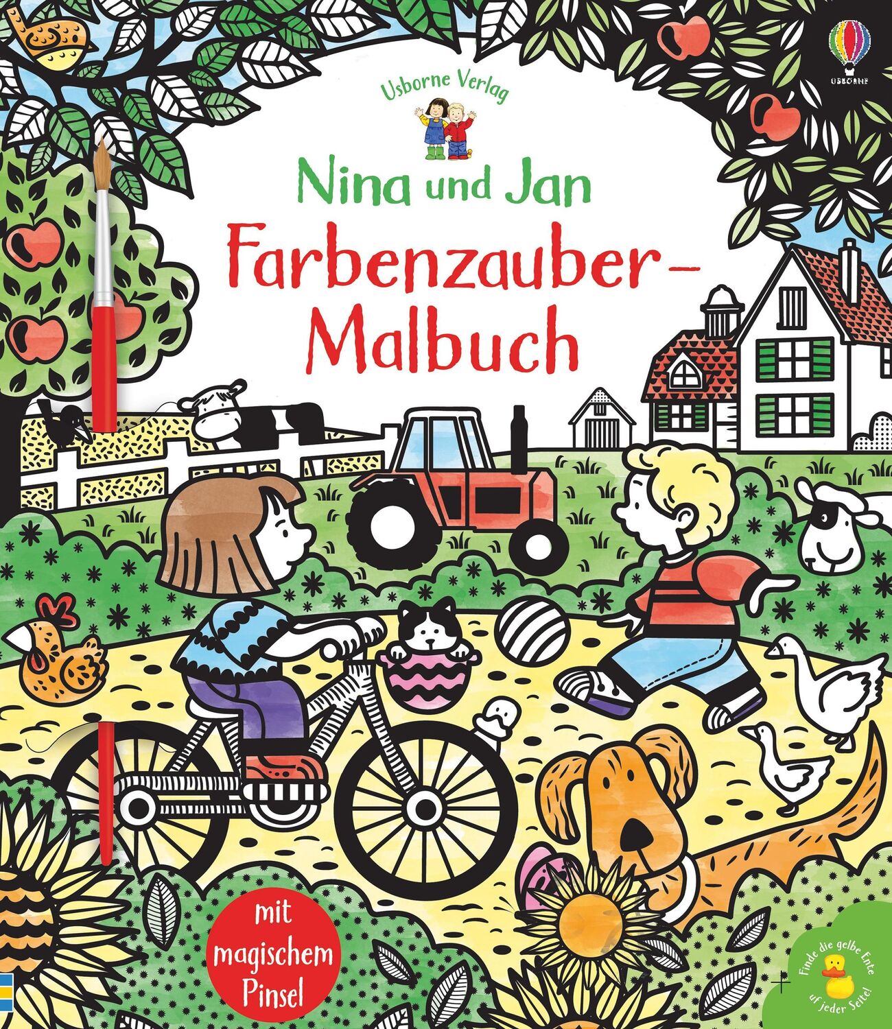 Cover: 9781789413250 | Nina und Jan - Farbenzauber-Malbuch | mit magischem Pinsel | Addison