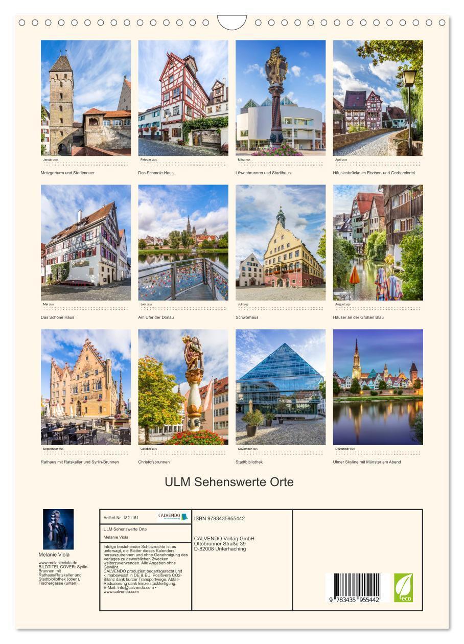 Bild: 9783435955442 | ULM Sehenswerte Orte (Wandkalender 2025 DIN A3 hoch), CALVENDO...