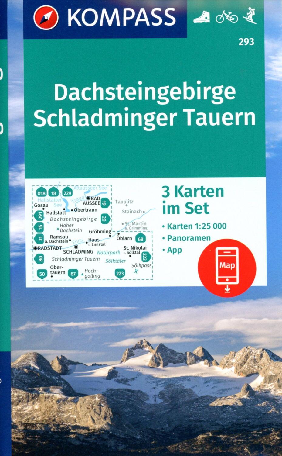 Cover: 9783991217688 | KOMPASS Wanderkarten-Set 293 Dachsteingebirge, Schladminger Tauern...