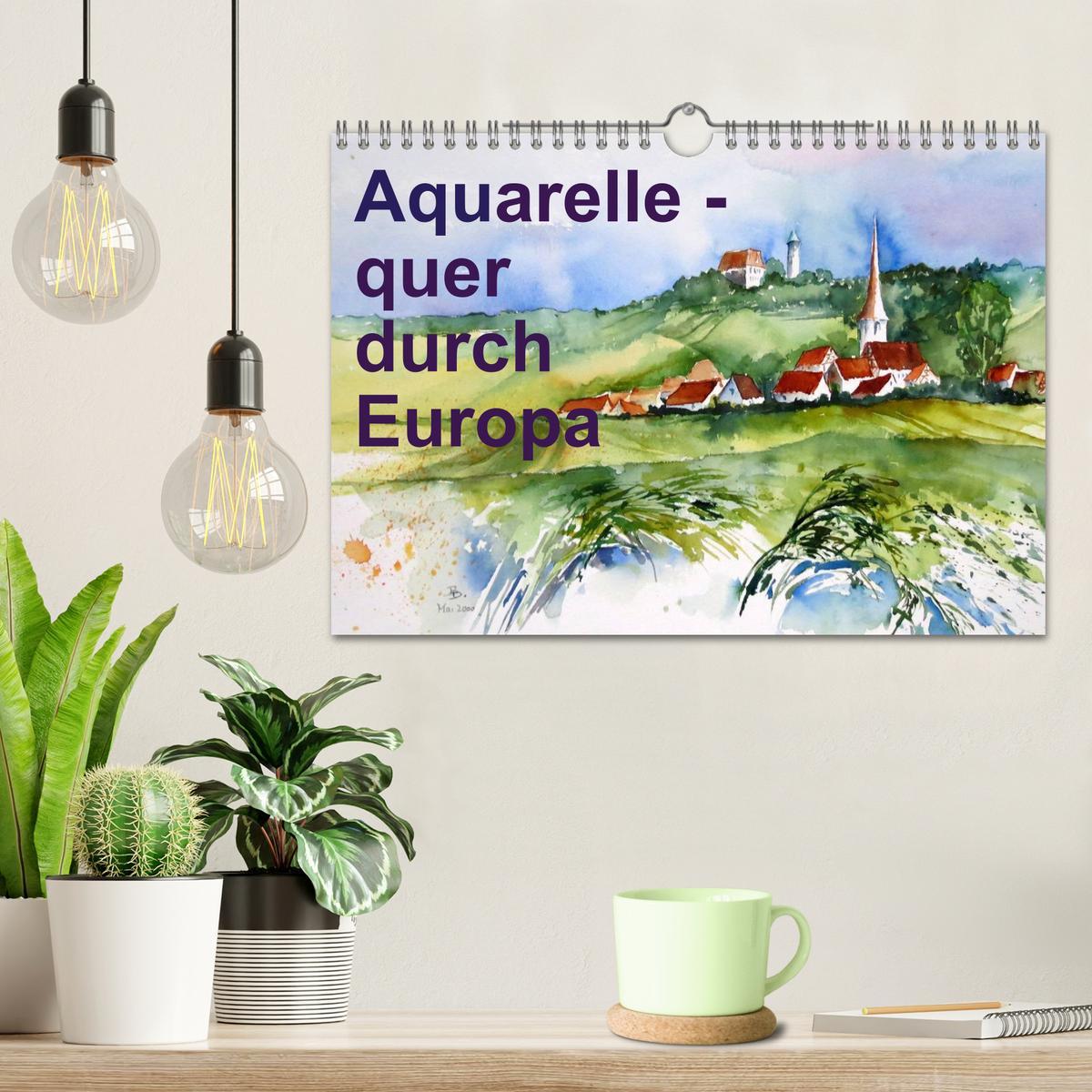 Bild: 9783435732067 | Aquarelle - quer durch Europa (Wandkalender 2025 DIN A4 quer),...