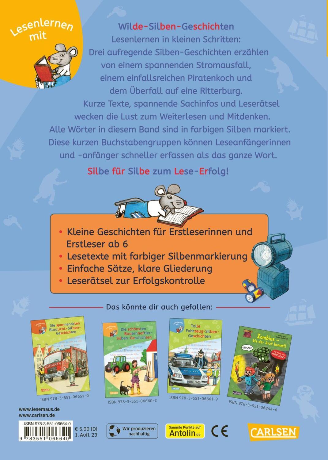 Rückseite: 9783551066640 | LESEMAUS zum Lesenlernen Sammelbände: Wilde Silben-Geschichten | Buch