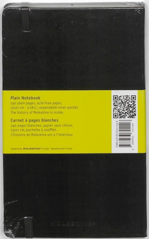 Rückseite: 9788883701146 | Moleskine. Plain Notebook | Notizbücher | Lesebändchen | Englisch