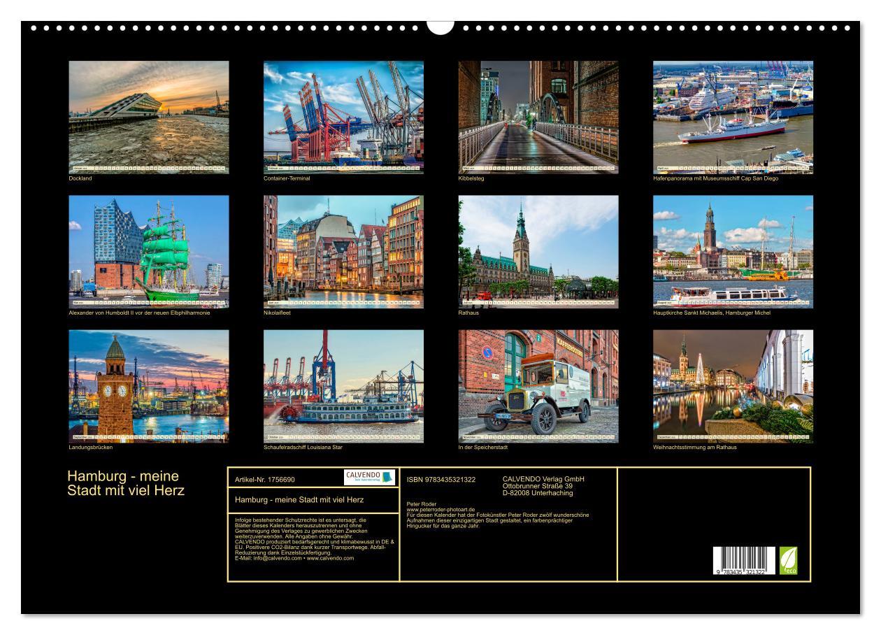 Bild: 9783435321322 | Hamburg - meine Stadt mit viel Herz (Wandkalender 2025 DIN A2...