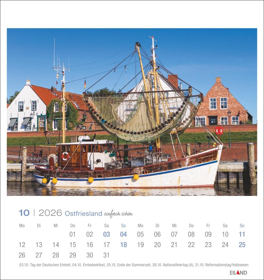 Bild: 9783964024091 | Ostfriesland Postkartenkalender 2026 - einfach schön | Eiland | 13 S.