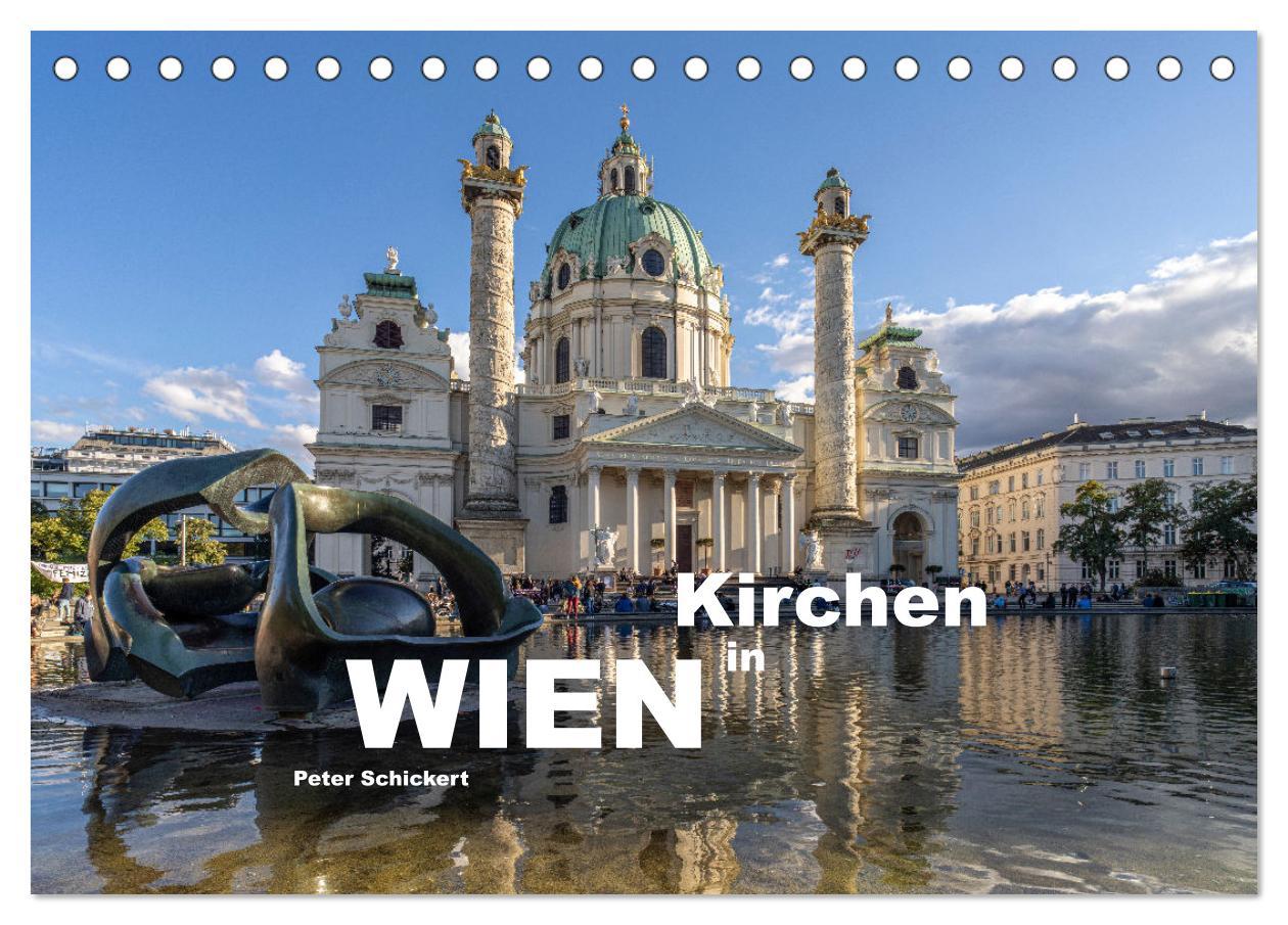 Cover: 9783435095698 | Kirchen in Wien (Tischkalender 2025 DIN A5 quer), CALVENDO...