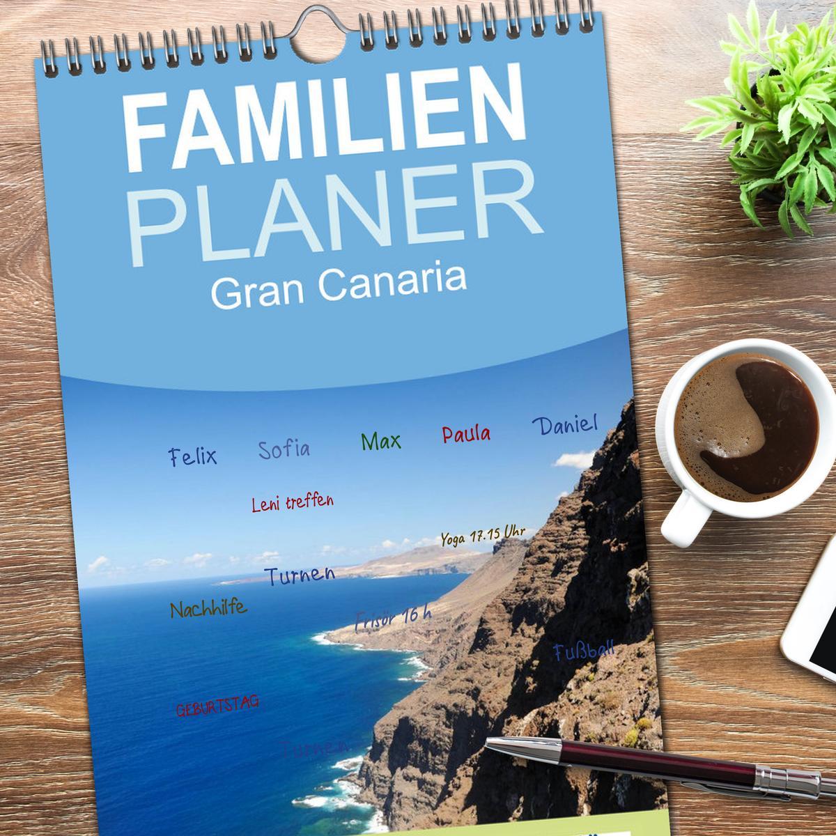 Bild: 9783457120941 | Familienplaner 2025 - Gran Canaria mit 5 Spalten (Wandkalender, 21...