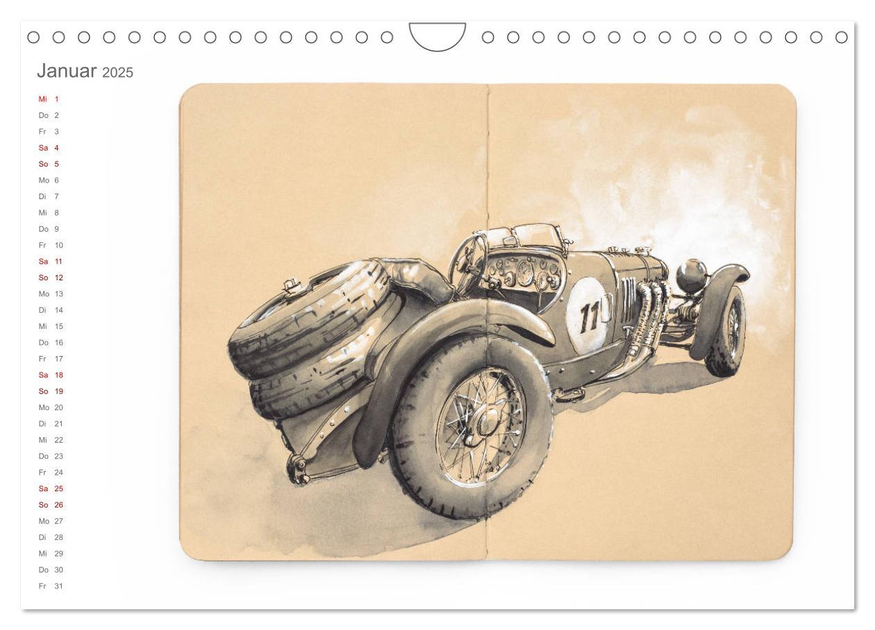 Bild: 9783435277179 | Classic Car Sketchbook (Wandkalender 2025 DIN A4 quer), CALVENDO...