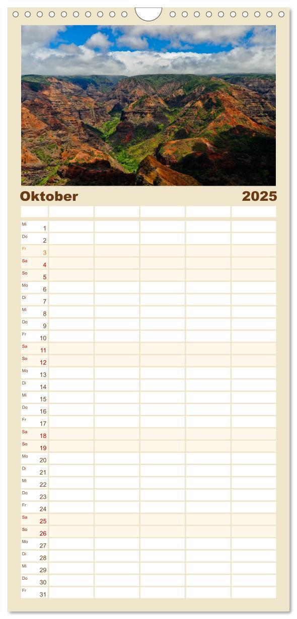 Bild: 9783457113097 | Familienplaner 2025 - Aloha aus Hawaii mit 5 Spalten (Wandkalender,...