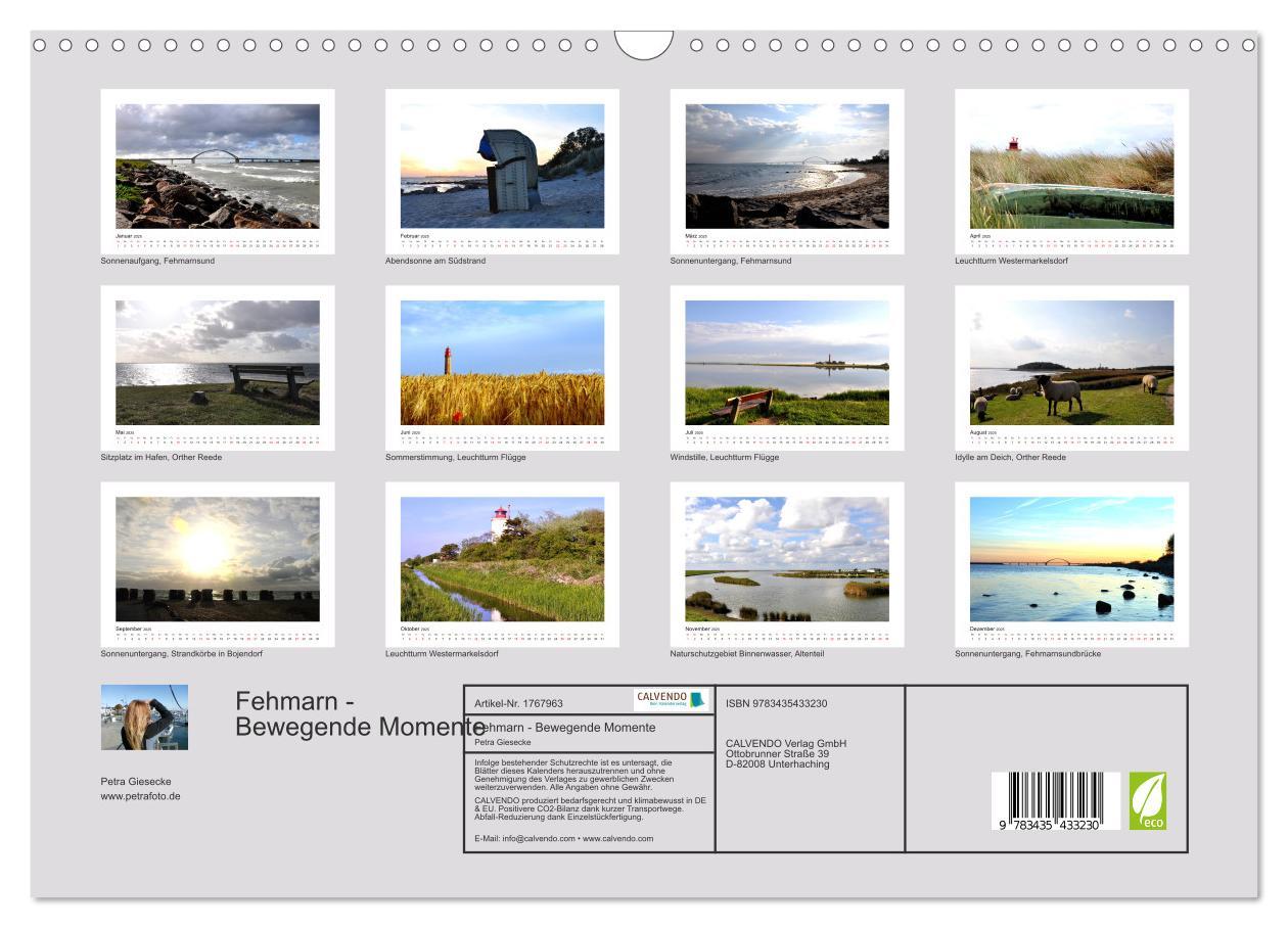 Bild: 9783435433230 | Fehmarn - Bewegende Momente (Wandkalender 2025 DIN A3 quer),...