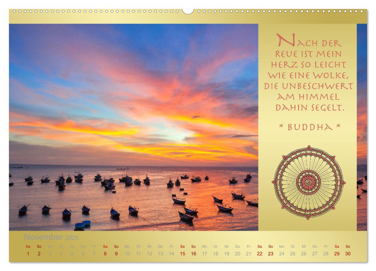 Bild: 9783435085590 | BUDDHA IM GLÜCK - Buddhistische Weisheiten (Wandkalender 2025 DIN...