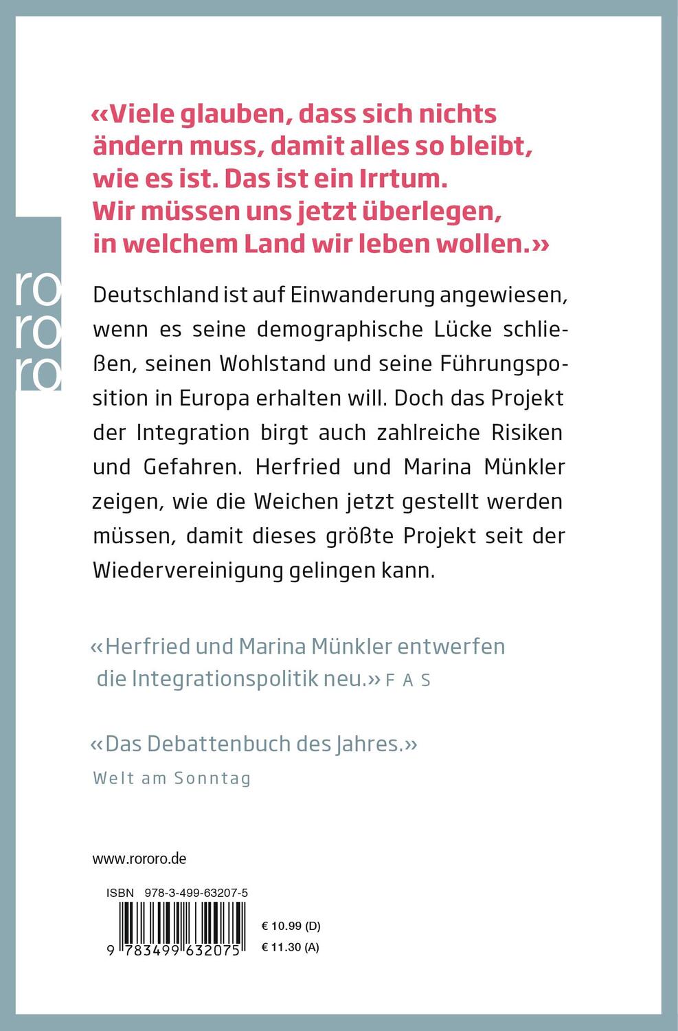 Rückseite: 9783499632075 | Die neuen Deutschen | Ein Land vor seiner Zukunft | Münkler (u. a.)