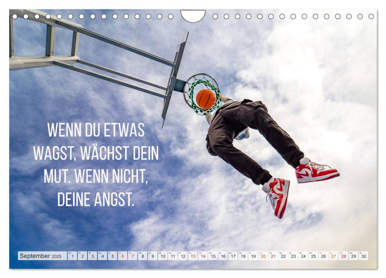 Bild: 9783435123377 | Positive Sprüche - Motivation und Basketball (Wandkalender 2025 DIN...