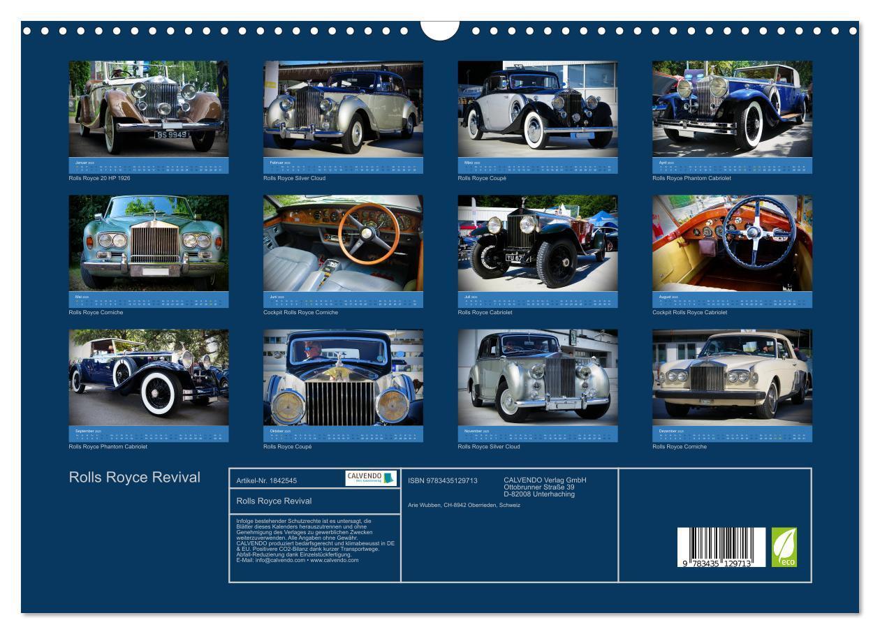 Bild: 9783435129713 | Rolls Royce Revival (Wandkalender 2025 DIN A3 quer), CALVENDO...