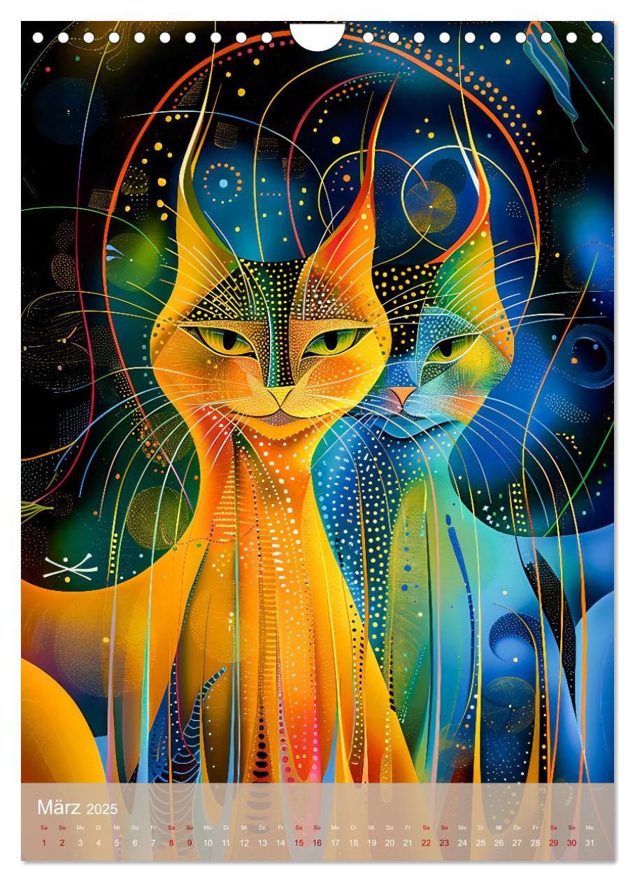 Bild: 9783457172100 | Astrale Katzen - Abstrakte Kunst für Katzenliebhaber (Wandkalender...