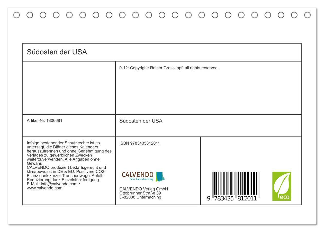 Bild: 9783435812011 | Südosten der USA (Tischkalender 2025 DIN A5 quer), CALVENDO...