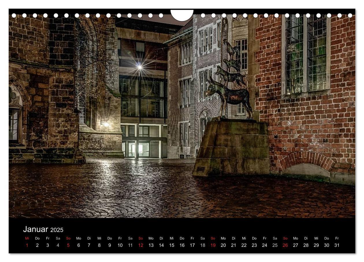 Bild: 9783435740505 | Bremen bei Nacht (Wandkalender 2025 DIN A4 quer), CALVENDO...