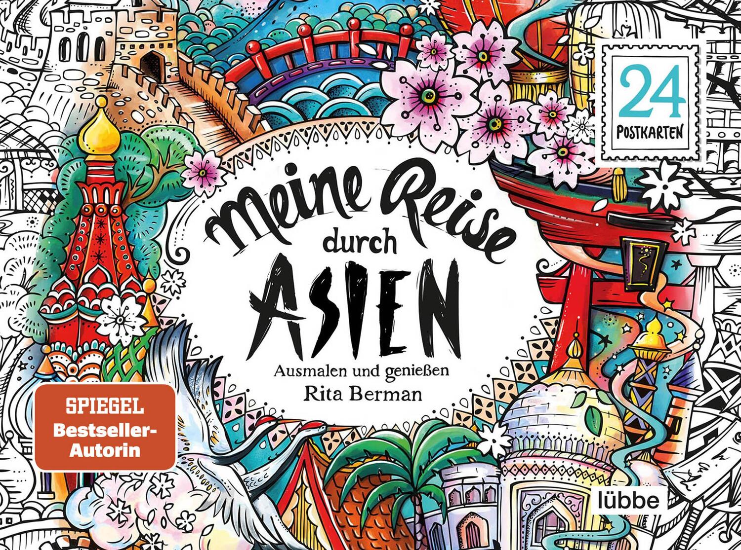 Cover: 9783404617449 | Meine Reise durch Asien | Ausmalen und genießen. 24 Postkarten | Buch