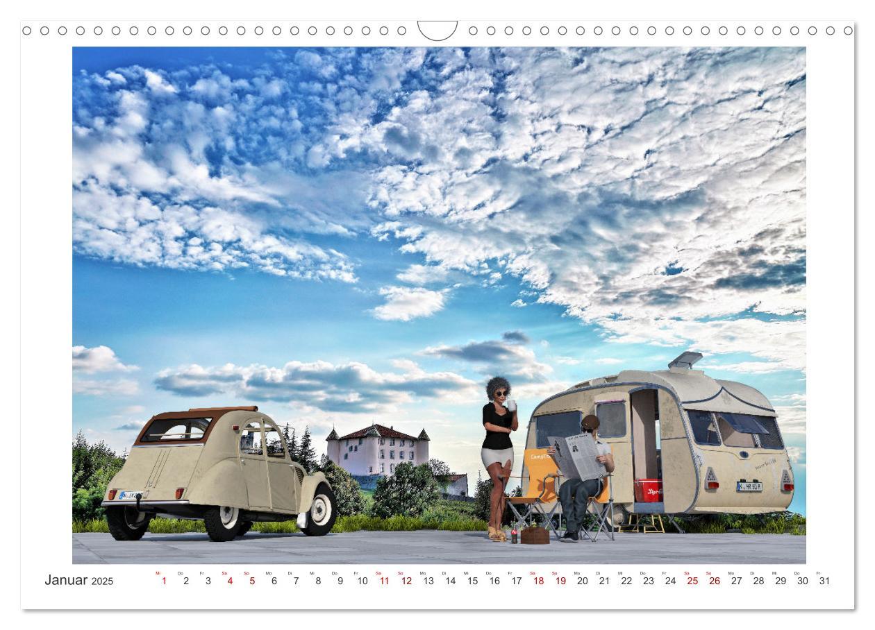 Bild: 9783435069798 | Vintage Caravaning (Wandkalender 2025 DIN A3 quer), CALVENDO...