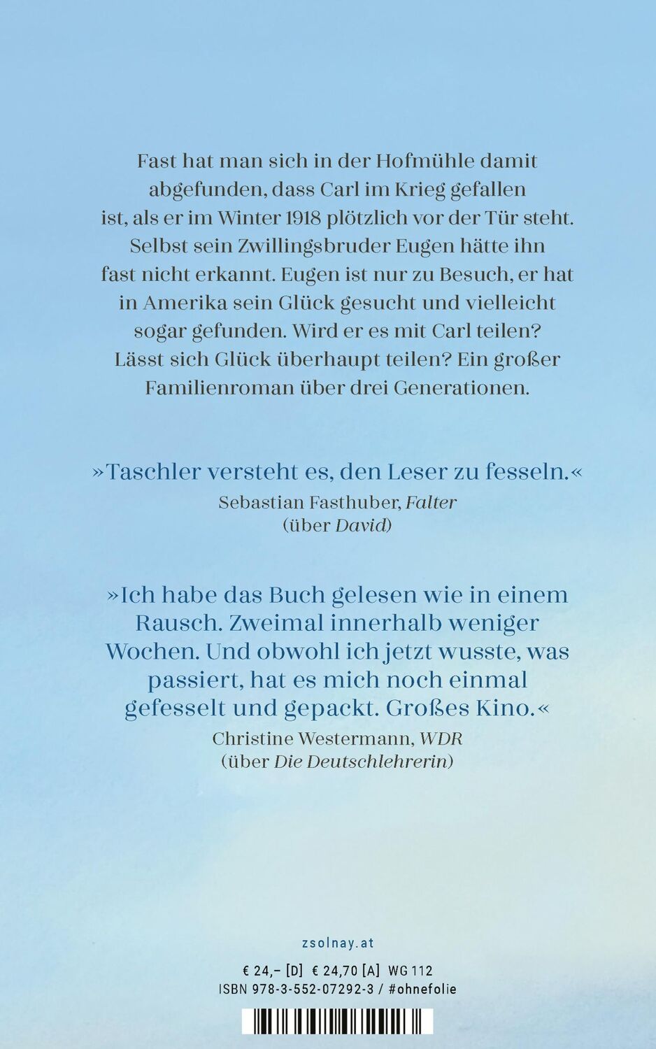 Bild: 9783552072923 | Über Carl reden wir morgen | Roman | Judith W. Taschler | Buch | 2022