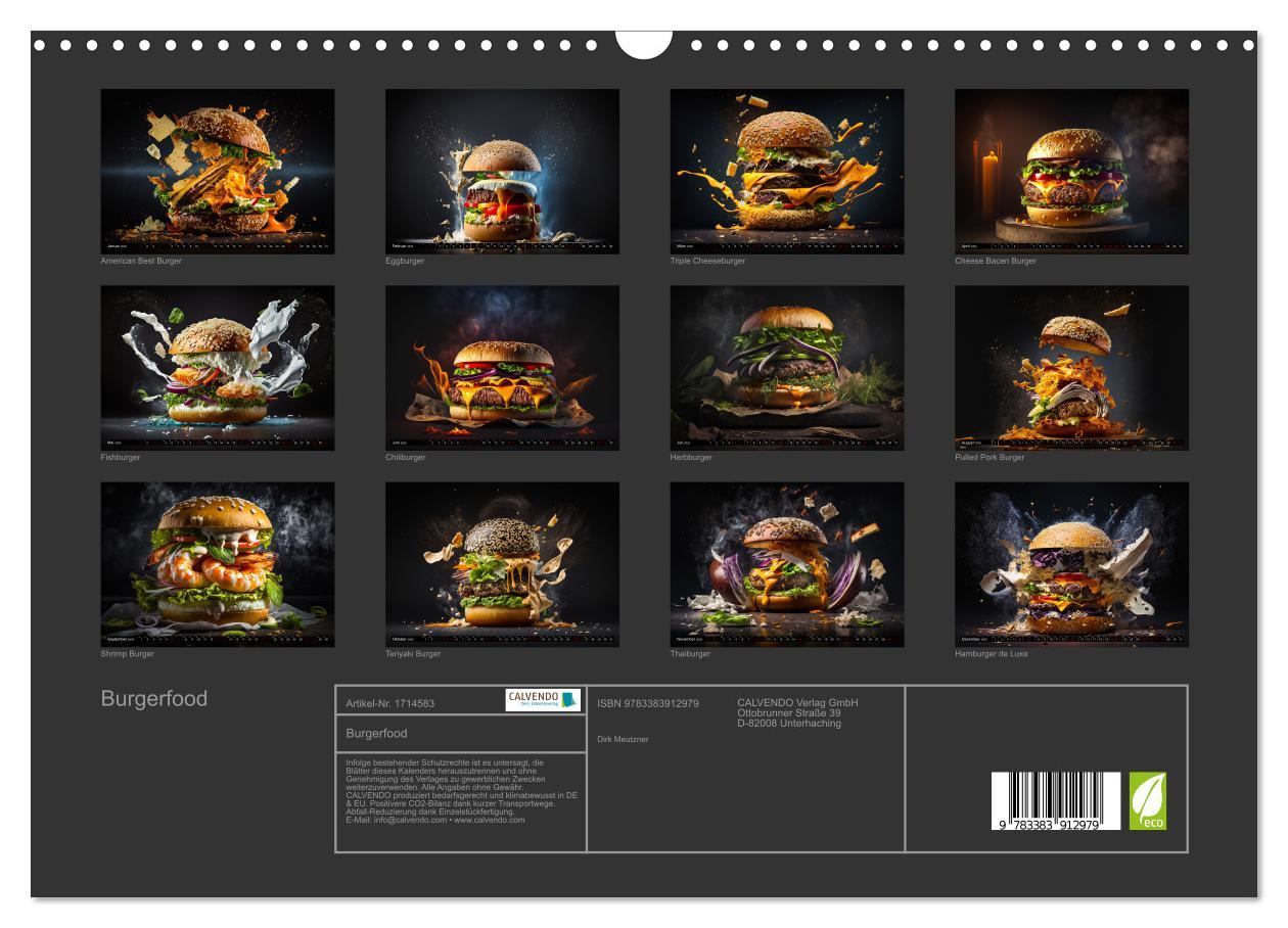 Bild: 9783383912979 | Burgerfood (Wandkalender 2025 DIN A3 quer), CALVENDO Monatskalender