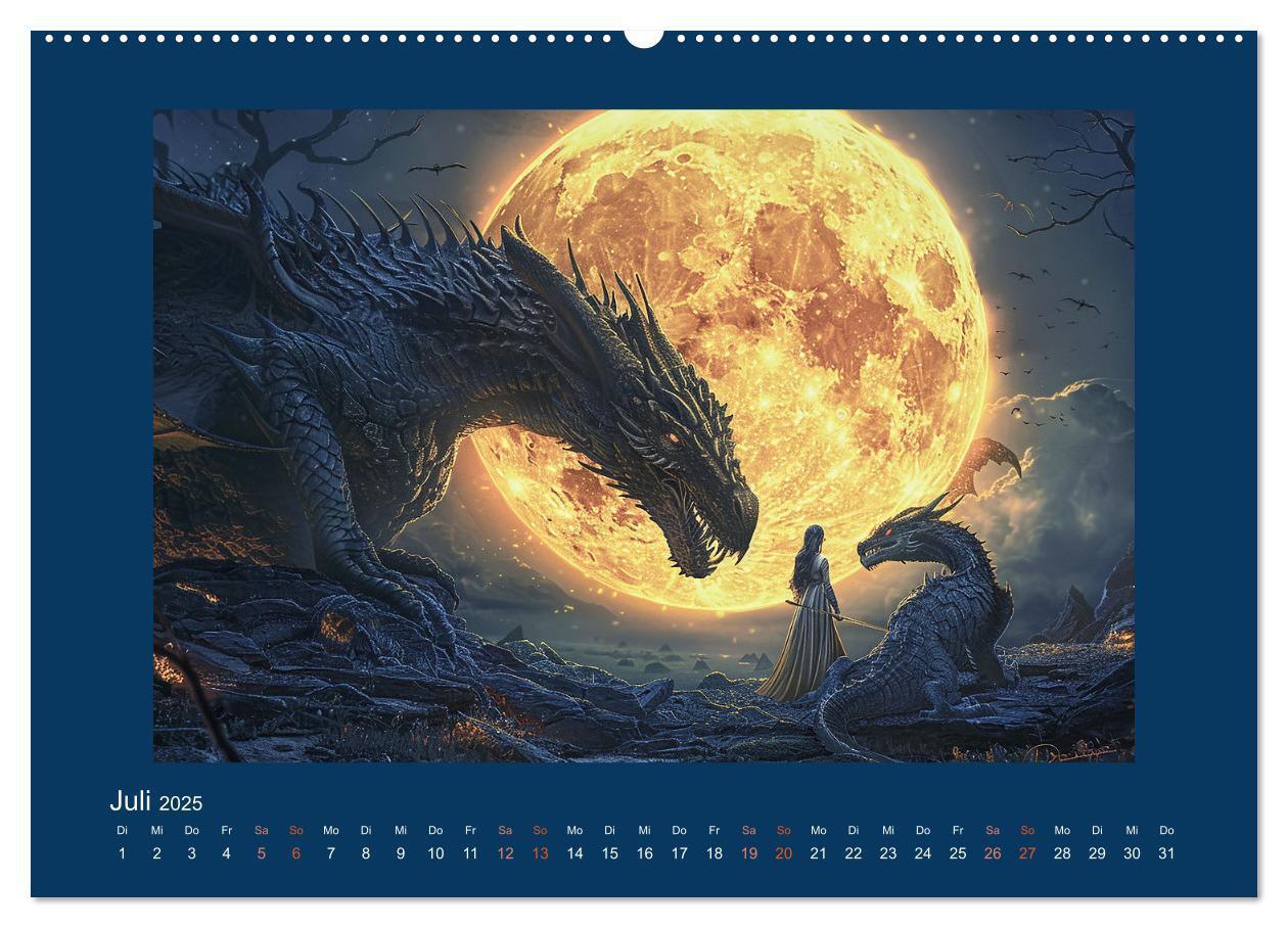 Bild: 9783383821424 | Drachenkrieger (Wandkalender 2025 DIN A2 quer), CALVENDO...