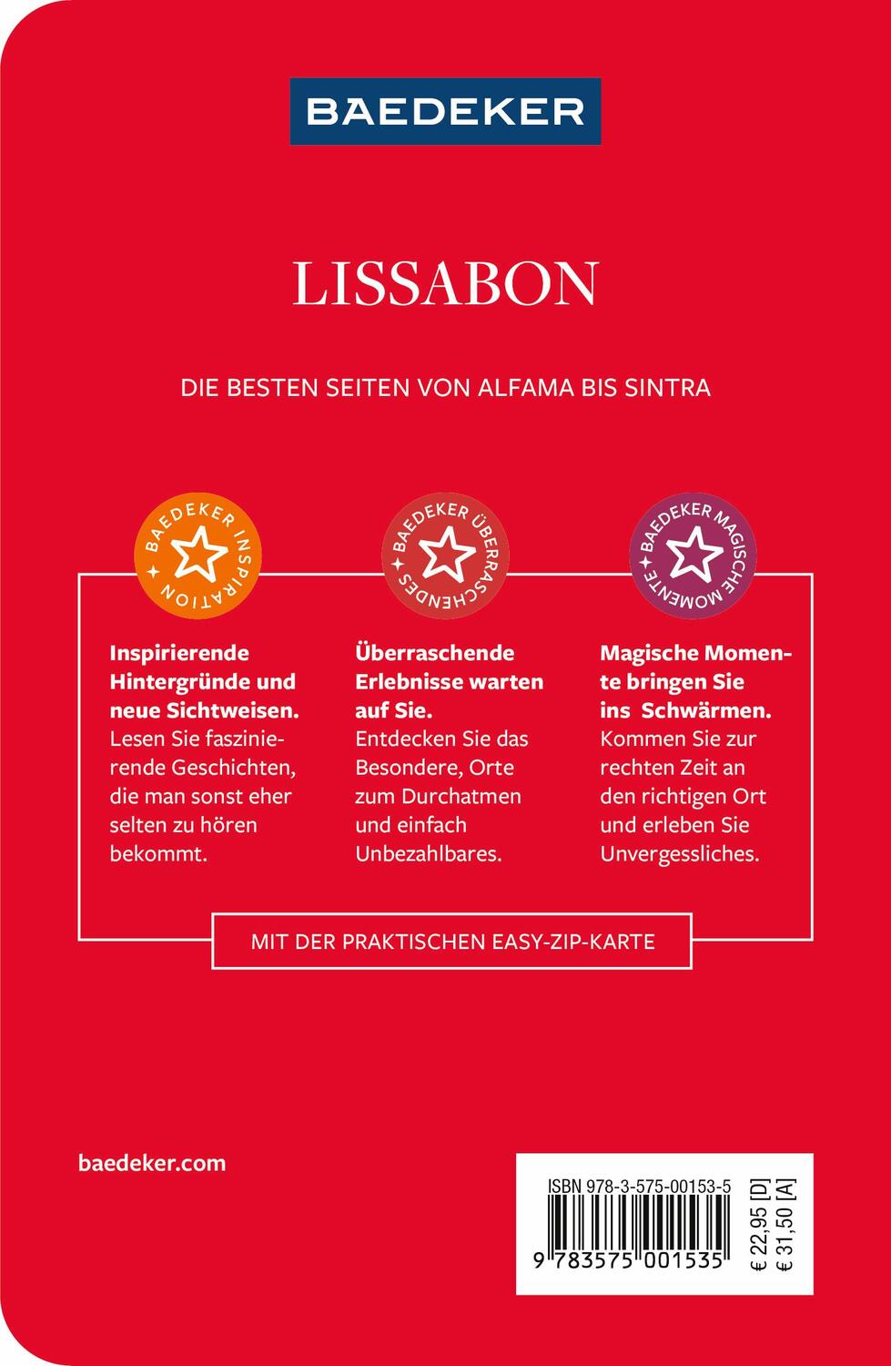 Rückseite: 9783575001535 | Baedeker Reiseführer Lissabon | mit praktischer Karte EASY ZIP | Buch