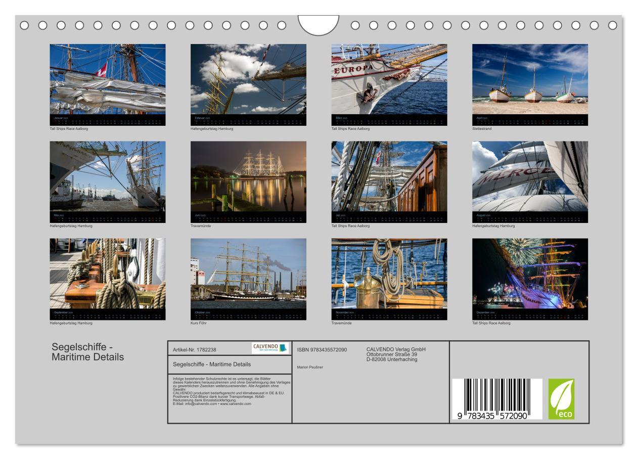 Bild: 9783435572090 | Segelschiffe - Maritime Details (Wandkalender 2025 DIN A4 quer),...